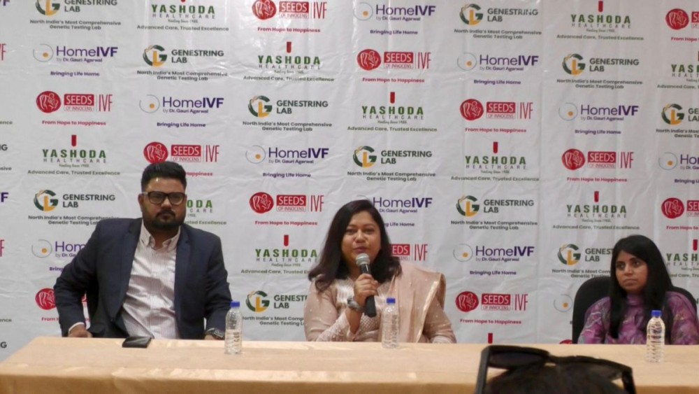 (L-R) Yashpal Singh Rao, Chief Growth Officer, Seeds of Innocens & Home IVF; Dr Julie Chhawchharia, Clinical Head & IVF Specialist, Seeds of Innocens and Dr Sonika Bawari, IVF Consultant, Seeds of Innocens during the awareness programme at Hotel Saramati, Dimapur on May 29. (Morung Photo)